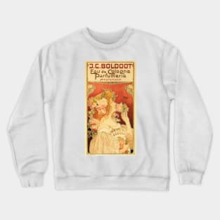 J C BOLDOOT EAU DE COLOGNE PARFUMERIE Art Nouveau Lithograph by Privat Livemont Crewneck Sweatshirt